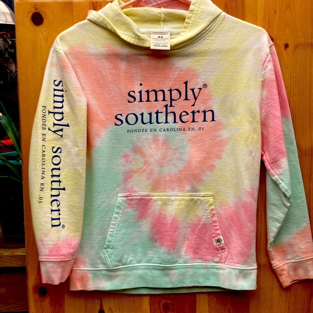 Simply Southern Youth Large Pull-Over Hoodie in Pastels
